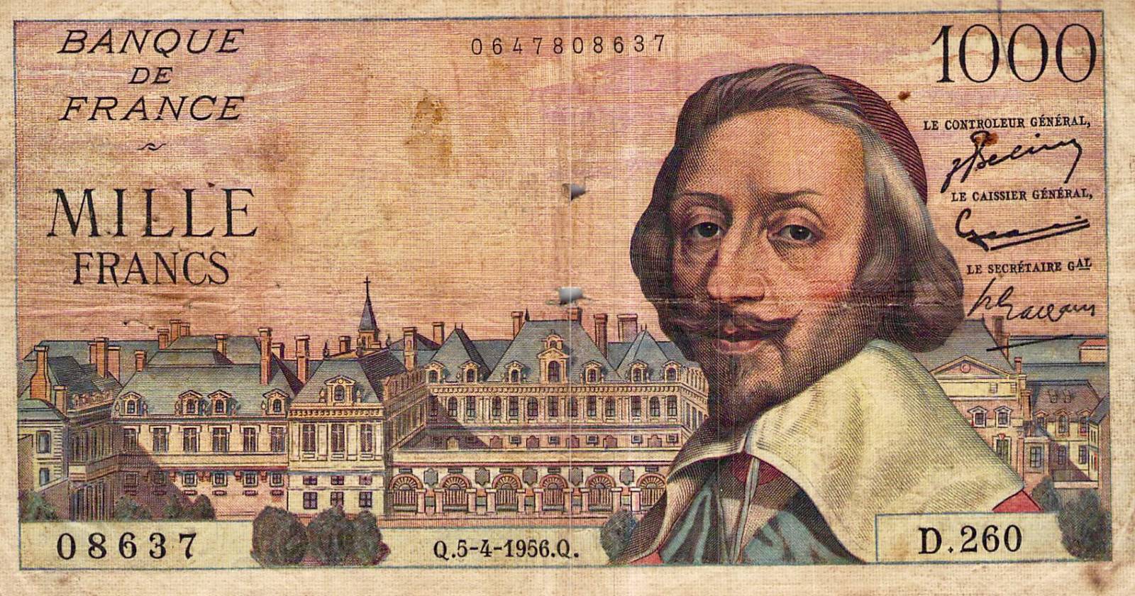 billet de collection 1000 francs