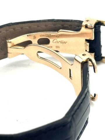 Montre Cartier Tank Française or - Lunette diamants 