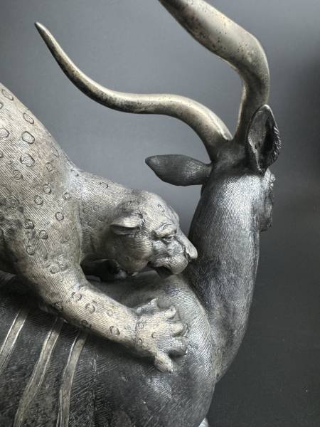 LEOPARD ET BONGO EN ARGENT MASSIF