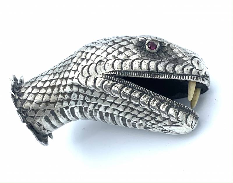 CANNE SERPENT ARGENT