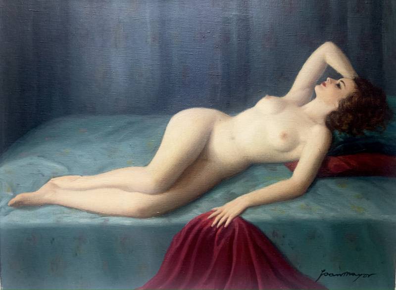 Joan Mayor - Brune sensuelle sur son lit