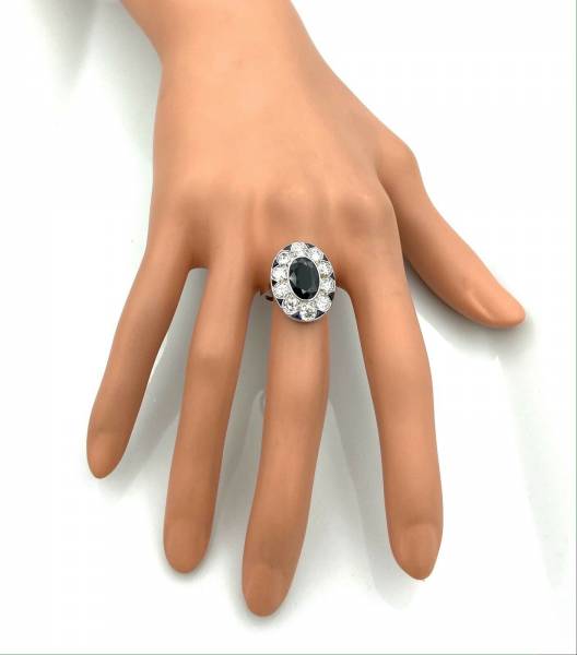 bague or Saphirs et diamants