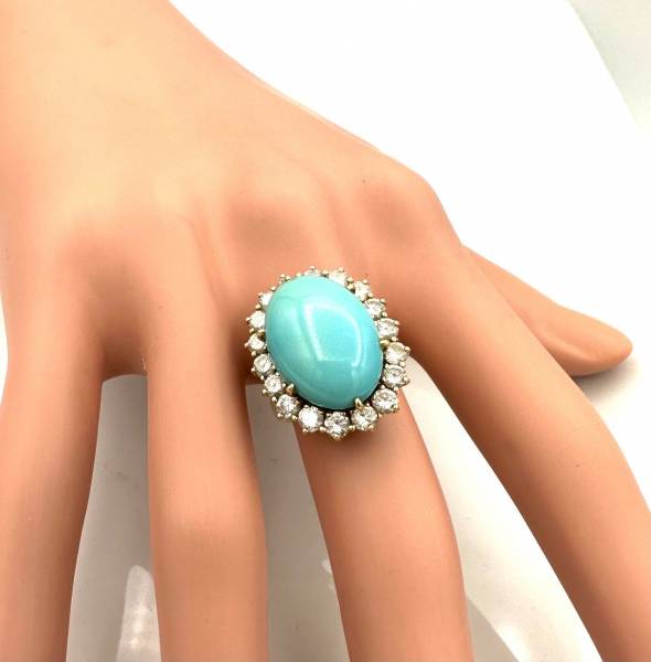 Maison Palombo bague turquoise et diamants