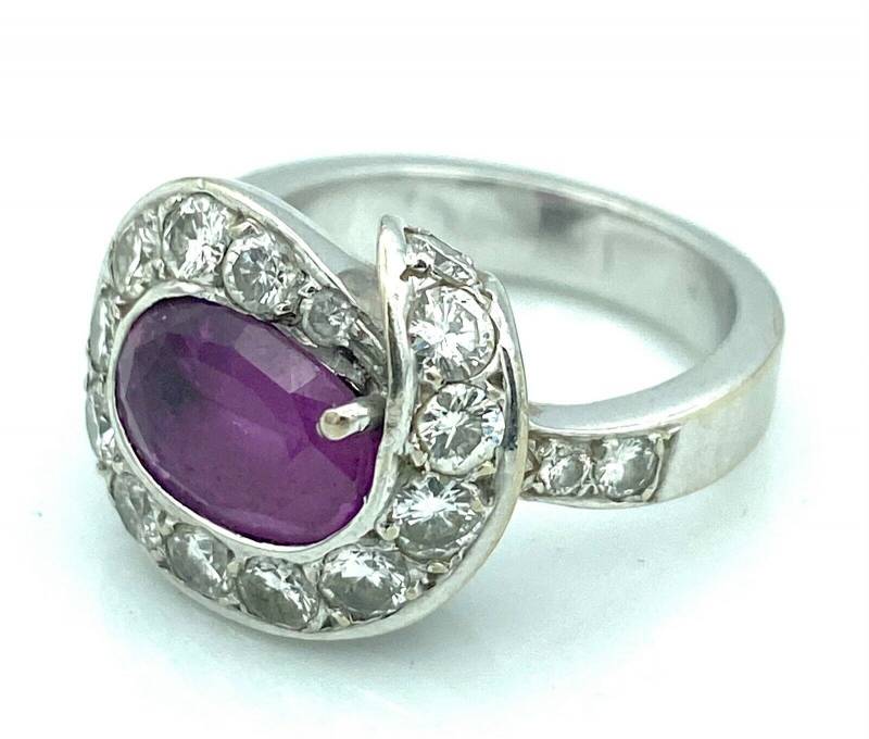 Saphir rose et Diamants