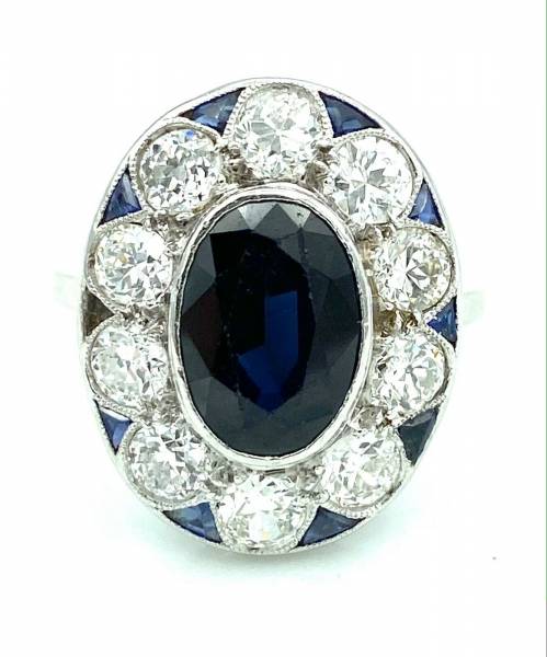 bague or Saphirs et diamants