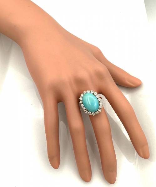 Maison Palombo bague turquoise et diamants