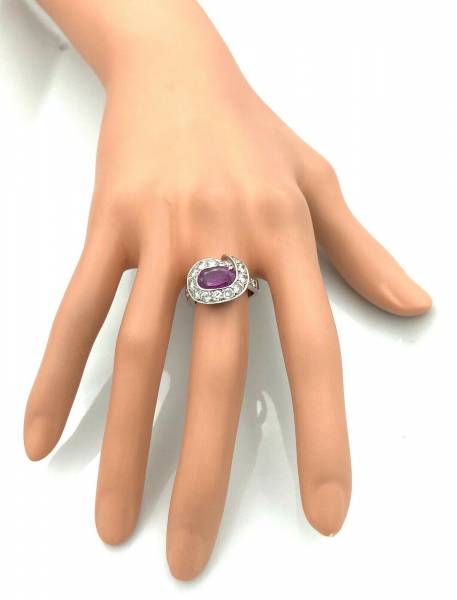 Saphir rose et Diamants