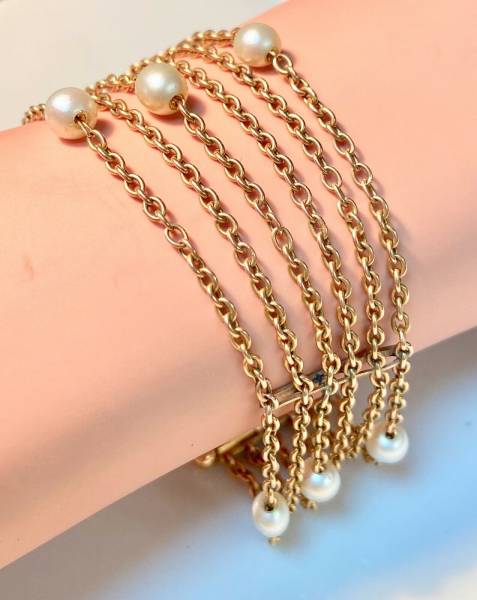 BRACELET ANCIEN OR ET PERLES toulon