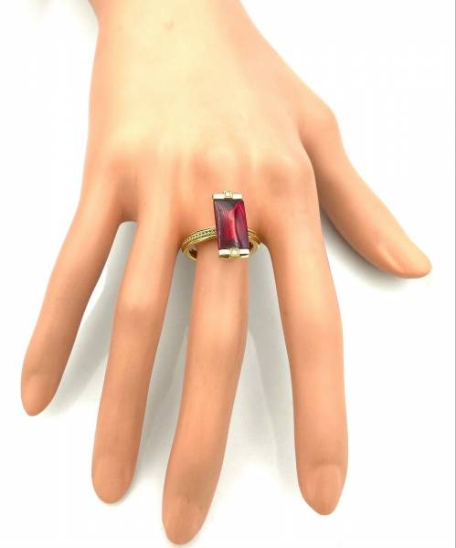 bague baccarat cristal rouge